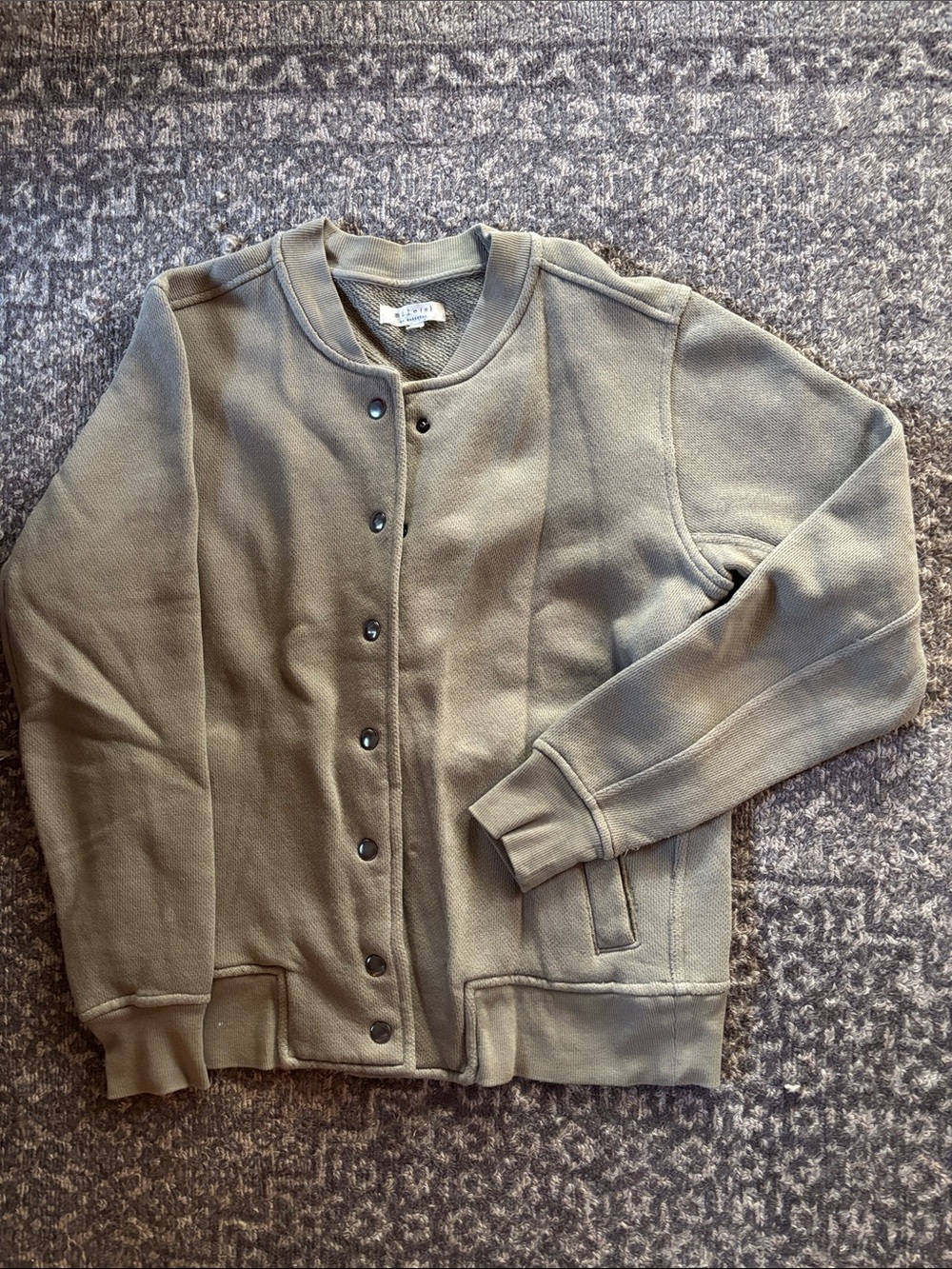Madewell Olive Green Snap-Front Cardigan Bomber Jacket